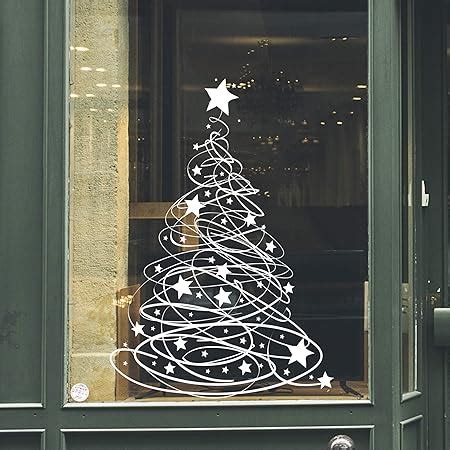 Christmas Window Stickers - Reusable Swishy Tree Christmas Window Cling Decoration - Large ...