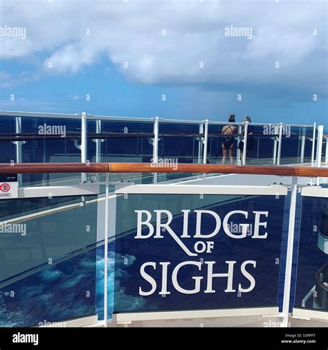 March, 2022, Sign, Bridge of Sighs, MSC Seashore during a cruise from Miami to the Caribbean ...