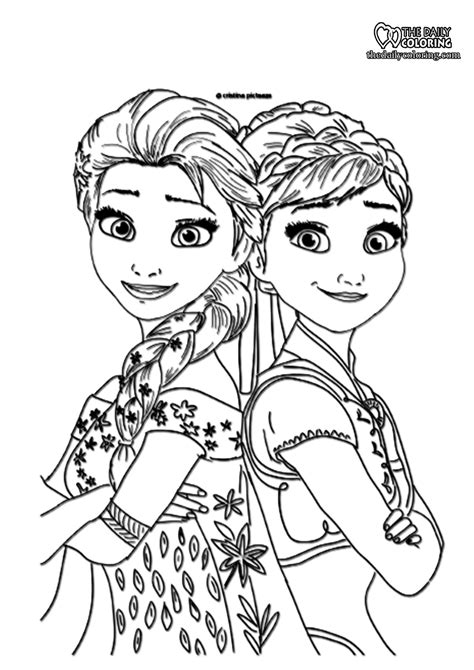 Elsa and Anna Coloring Pages [9 Pages] - The Daily Coloring