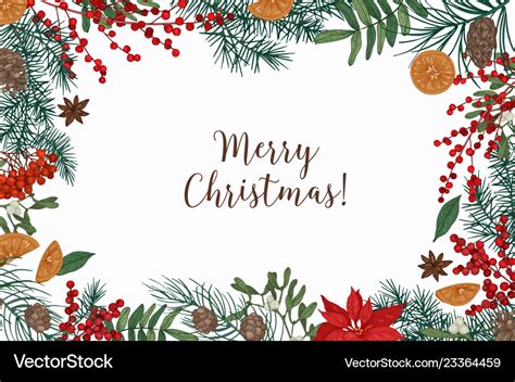 Greeting card template with merry christmas Vector Image