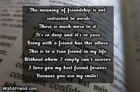 The meaning of friendship is not, Best Friend Quote