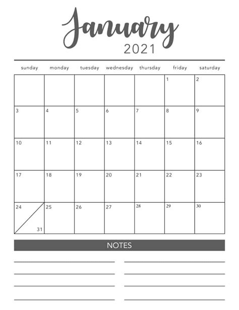 Printable Blank Calendar 2021 Printable Free Calendar Template