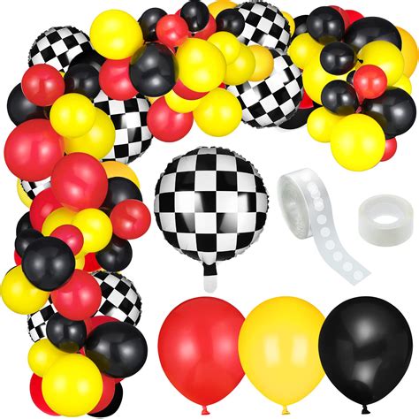 Buy 127 Pieces Car Race Balloons Party Supplies Race Car Theme Birthday Party Garland Arch Party ...