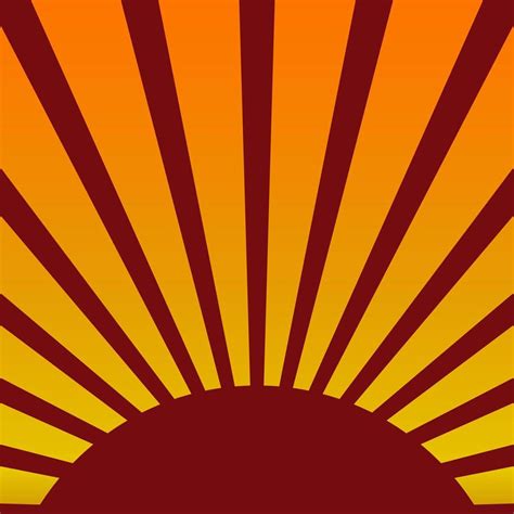 Sun rise red ray with gradient yellow background vector illustration ...