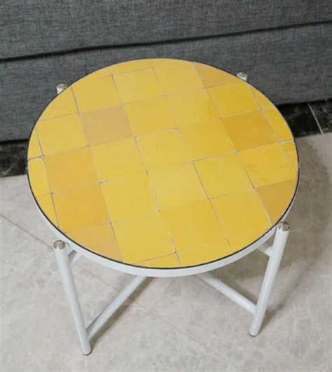 JeenaLaVie. Golden Yellow Mosaic Table - Custom Your Height and Colors ...