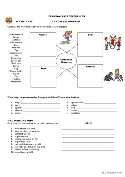 Childhood Memories general vocabular…: English ESL worksheets pdf & doc