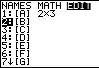 Matrices Using the Graphing Calculator