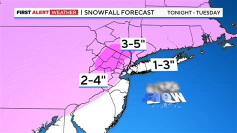 NYC snow forecast: Updated snowfall accumulation map around Tri-State Area