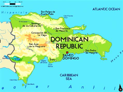 Mapa Físico de la República Dominicana - Blog didáctico