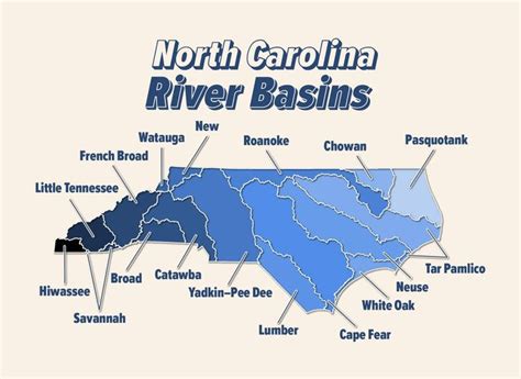 North Carolina River Basins Map | North carolina attractions, River basin, North carolina