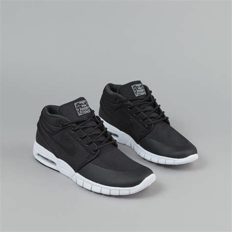 Nike SB Stefan Janoski Max MID Shoes - Black / Black - Metallic Silver ...