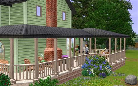 Sims 3 - Wrap around porch | Sims 3 houses plans, House plans mansion ...