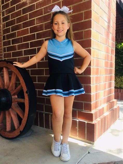 Girls Cheer Uniform Black/Lt.Blue/Silver | Etsy | Cute little girl dresses, Girl outfits, Cheer ...