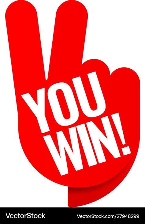 You win red tag winner symbol Royalty Free Vector Image