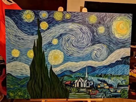 Pintura de la noche estrellada de Vincent van gogh🤩 | Noche estrellada ...