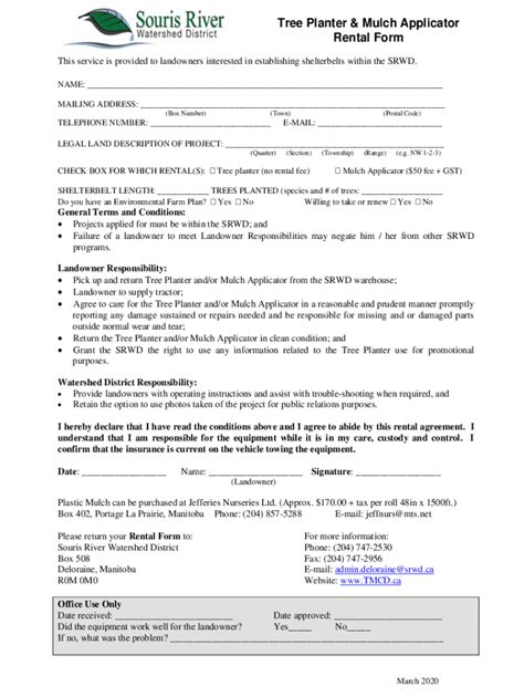 Fillable Online Tree Planter & Mulch Applicator Application Form ... - tmcd.ca Fax Email Print ...