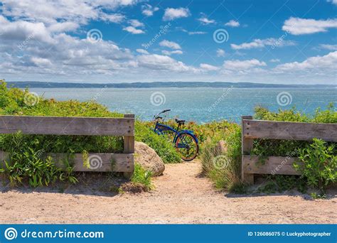 Bike Left on Cape Cod Beach Trail, Massachusetts. Stock Image - Image ...