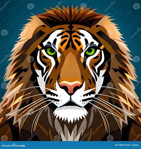 Stunning Lion Graphic Vector Style - Ai Generated Image Royalty-Free Stock Photo | CartoonDealer ...