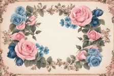 Elegant Frame With Roses Free Stock Photo - Public Domain Pictures