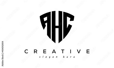 AHC letter creative logo with shield Stock Vector | Adobe Stock