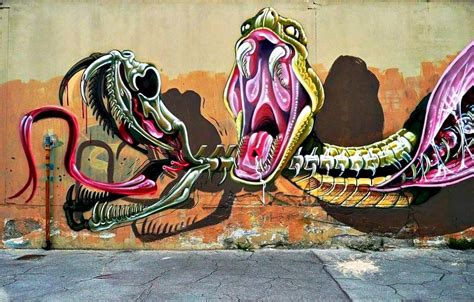 Nychos - Dissection of a snake | Street art, Graffiti art, Art