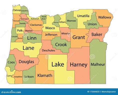 Map Oregon Counties - Map Of Counties Around London