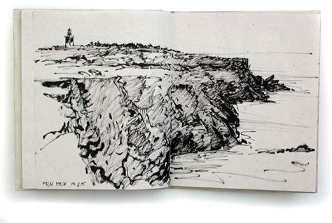 Albrecht Rissler's Drawing Landscape: Drawing with Pentel Brush Pen