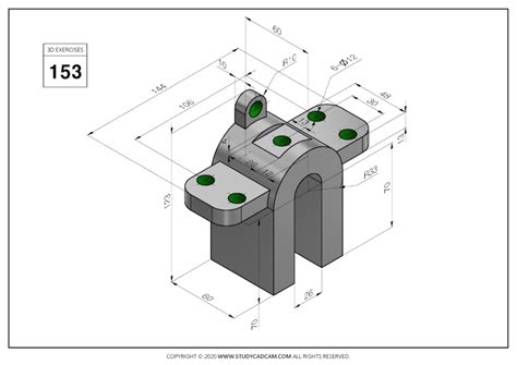 Isometric Drawing Exercises, Autocad Isometric Drawing, Working Drawing ...