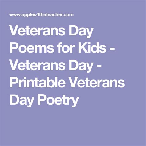 Veterans Day Poems for Kids - Veterans Day - Printable Veterans Day Poetry | Veterans day poem ...