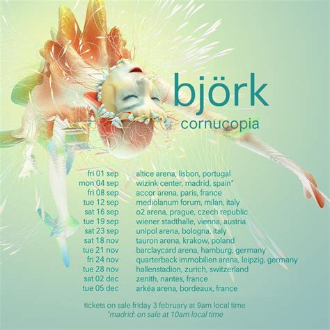 Björk announces European Cornucopia arena tour