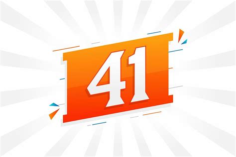 41 number vector font alphabet. Number 41 with decorative element stock vector 13887477 Vector ...