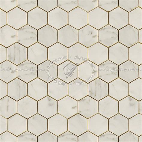 Hexagonal cream marble tile texture seamless 14259