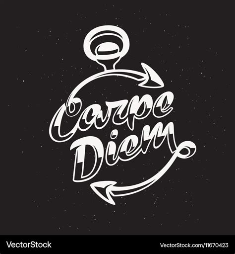 Inspirational quote carpe diem vintage Royalty Free Vector