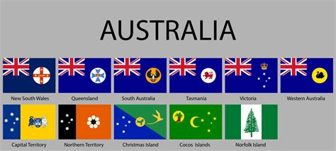 all Flags states of Australia 21804609 Vector Art at Vecteezy