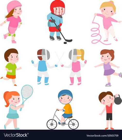 Kids sport games Royalty Free Vector Image - VectorStock