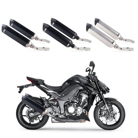 Motorcycle Full System Exhaust Muffler Escape Middle Link Round Pipe ...