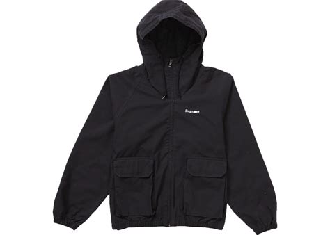 Supreme Cotton Hooded Jacket Black Men's - SS22 - US