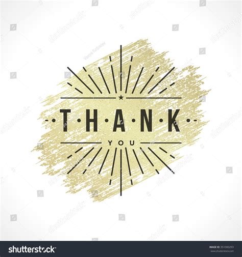 Thank You Typography Message Vintage Greeting Stock Vector (Royalty ...