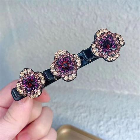 Sparkling Crystal Stone Braided Hair Clips - Btshbw