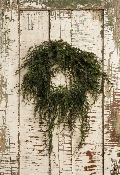 20 IN WEEPING CEDAR WREATH | Cedar wreath, Mossy wreath, Christmas ...