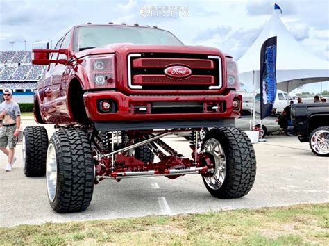 2016 Ford F-350 Super Duty Wheel Offset Hella Stance >5" Lifted >12" | 748549 | Custom Offsets