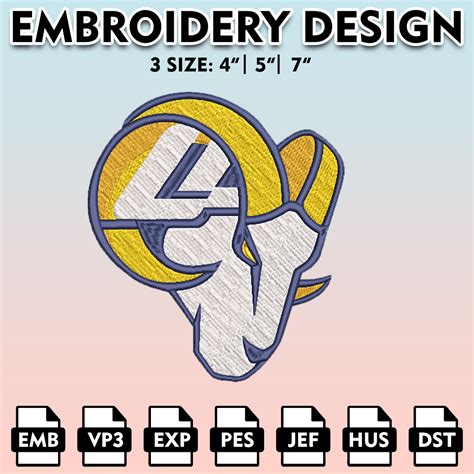 NFL Rams Embroidery Designs, NFL Logo Embroidery Files, Los - Inspire ...