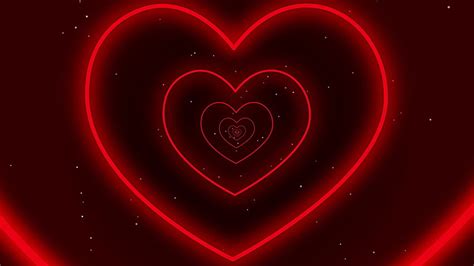 Neon Red Lights Love Heart Tunnel Tik Tok Trend Backgrounds Loop HD ...