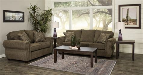 Casual Traditional Coffee Brown 7 Piece Living Room Set - Southport ...