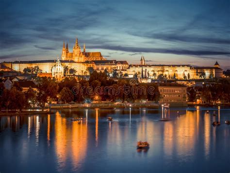 Beautiful Aerial View with the Prague Castle at Sunset Editorial ...