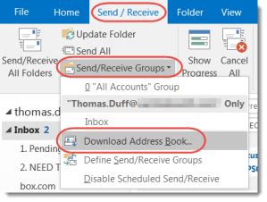 Updating the Outlook address book from the Global Address Book – One ...