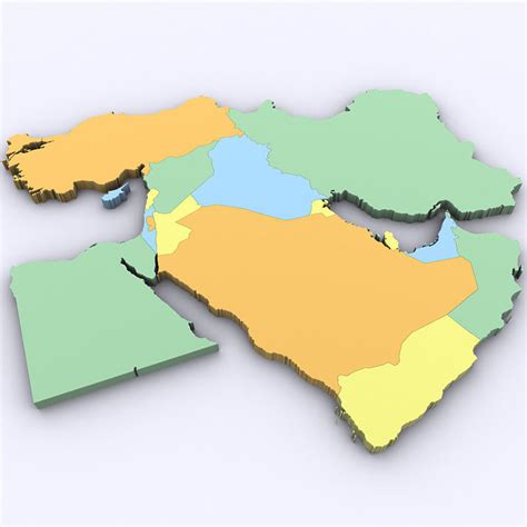 Map of the Middle East 3D model | CGTrader