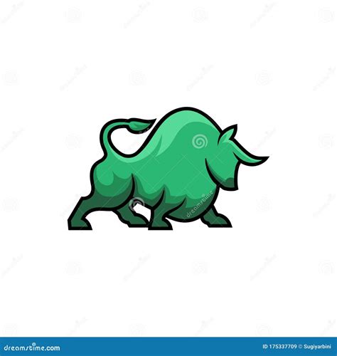 Green bull logo stock vector. Illustration of design - 175337709