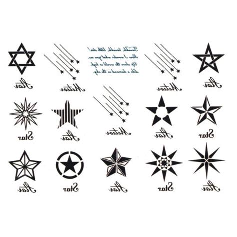 Temporary Tattoos David Stars Star Meteor Tattoo Body Art Tattoos ...