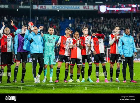 Rotterdam - Players of Feyenoord celebrate the win during the match between Feyenoord v RKC ...